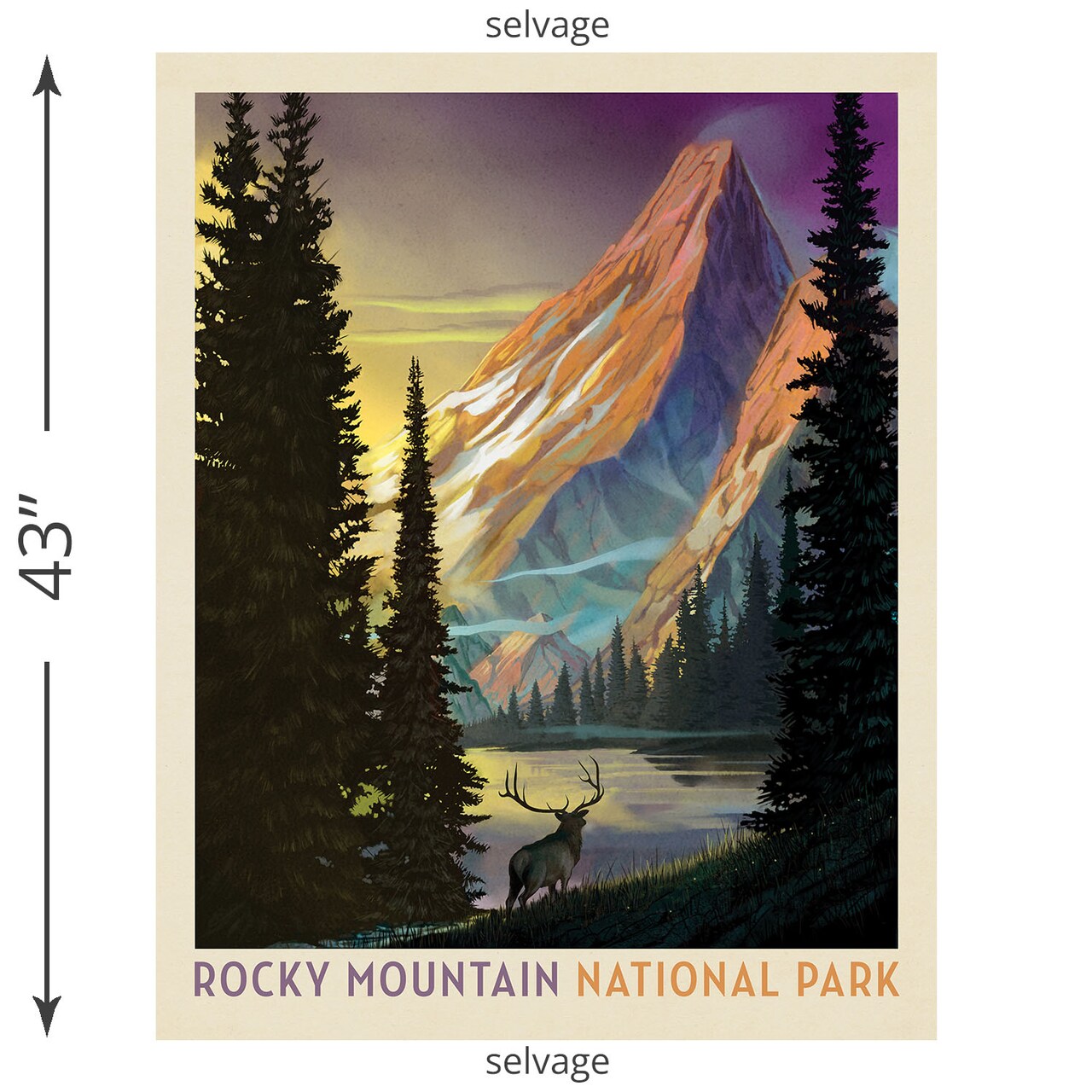 Rocky Mountain Poster Panel (2025) (pd16134-panel) | National Parks | Anderson Design Group | Riley Blake